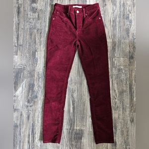 Levi's 721 High Rise Skinny Red Corduroy Jeans, Size W26 x L28